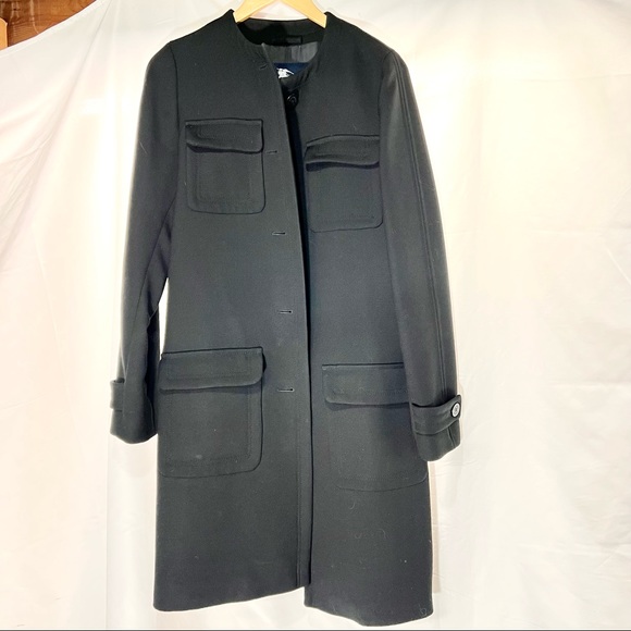 Burberry London Wool Peacoat 8 Winter Coat Jacket Black - Picture 12 of 13